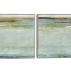 Canvas Art-Kirkland's Home Seafoam Framed Canvas Art Prints, Set Of 2 Blue