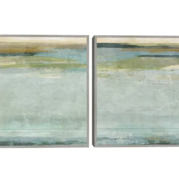 Canvas Art-Kirkland's Home Seafoam Framed Canvas Art Prints, Set Of 2 Blue