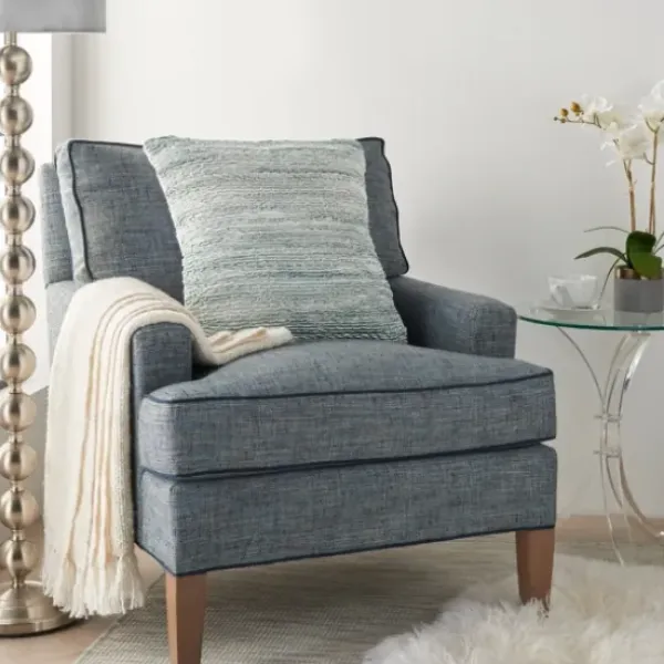 Pillows-Kirkland's Home Seafoam Ribbon Loops Pillow Blue