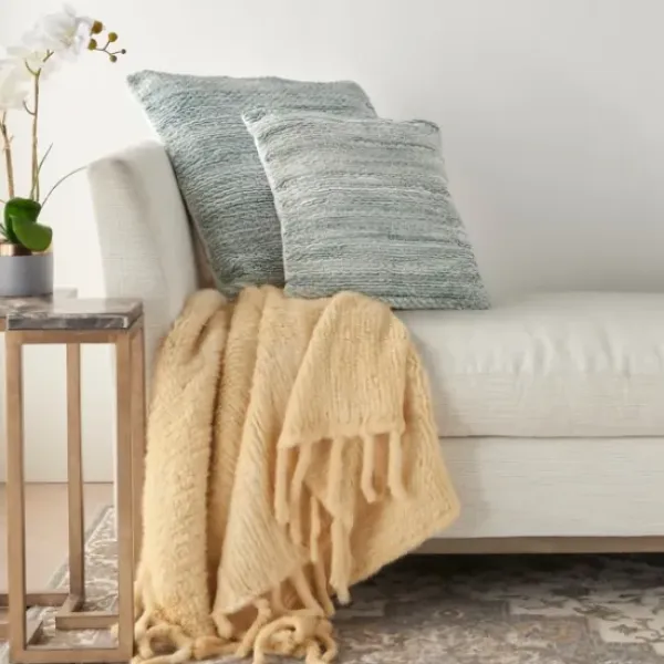 Pillows-Kirkland's Home Seafoam Ribbon Loops Pillow Blue