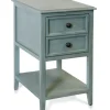 Accent & End Tables-Kirkland's Home Seafoam Slim Side Table With Shelf Blue