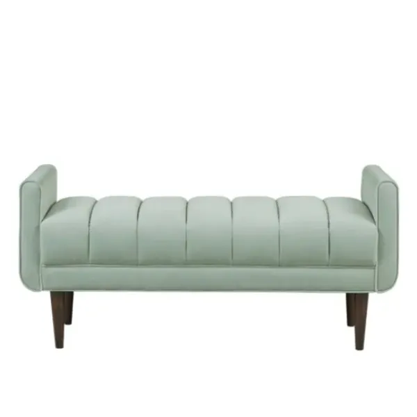 Benches & Ottomans-Kirkland's Home Seafoam Velvet Bench Green