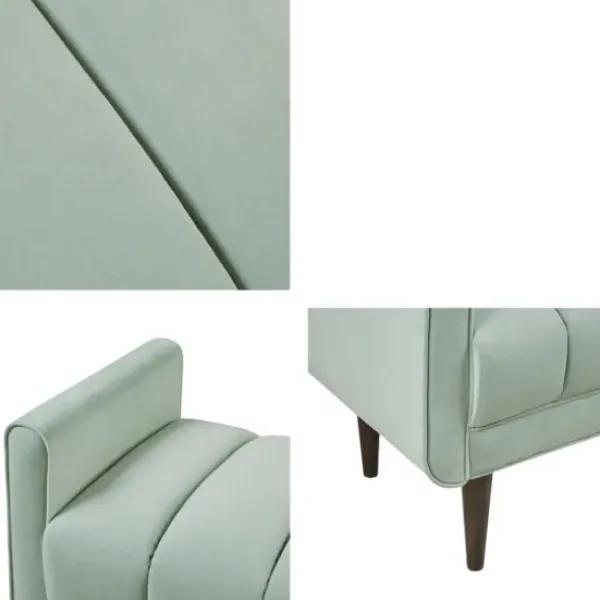Benches & Ottomans-Kirkland's Home Seafoam Velvet Bench Green