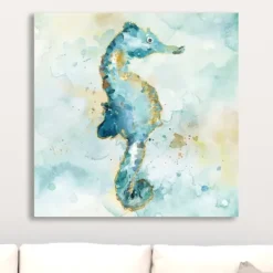 Canvas Art-Kirkland's Home Seahorse Giclee Canvas Art Print Blue
