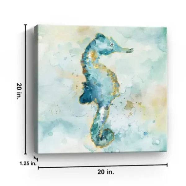 Canvas Art-Kirkland's Home Seahorse Giclee Canvas Art Print Blue