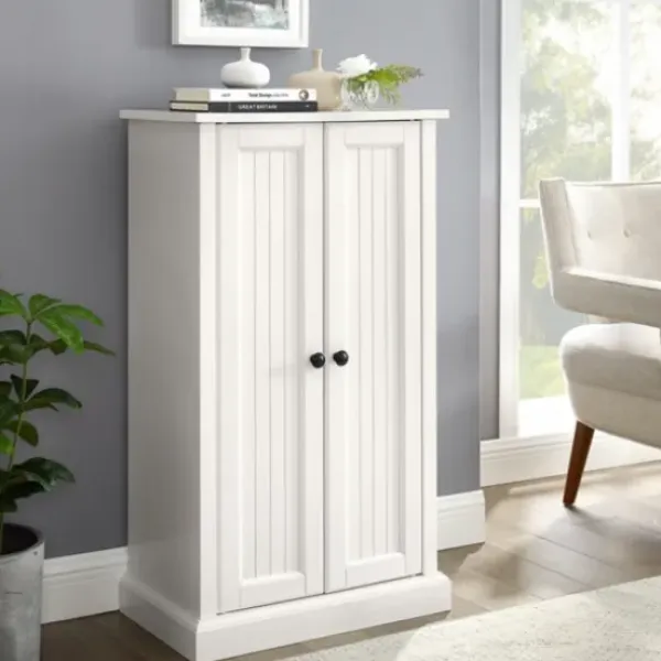 Cabinets & Sideboards-Kirkland's Home Seaside Accent Cabinet White