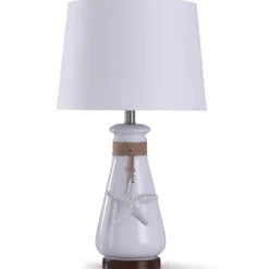 Table Lamps-Kirkland's Home Seaside Rope Tie Table Lamp White