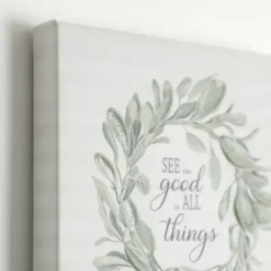 Wall Quotes & Signs-Kirkland's Home See Good In All Things Canvas Art Print White/Green