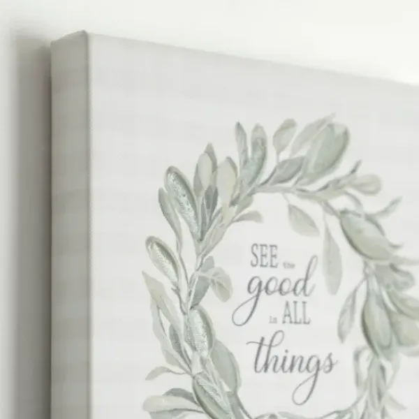 Wall Quotes & Signs-Kirkland's Home See Good In All Things Canvas Art Print White/Green