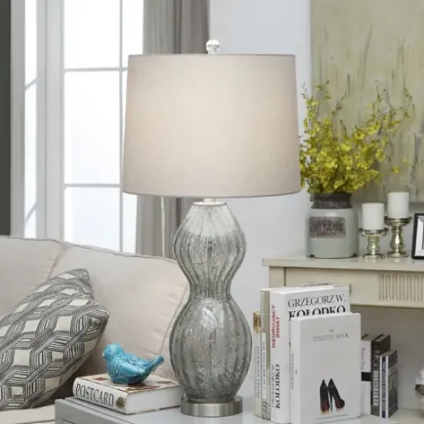 Table Lamps-Kirkland's Home Seeded Hourglass Table Lamp Gray