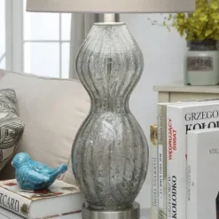 Table Lamps-Kirkland's Home Seeded Hourglass Table Lamp Gray