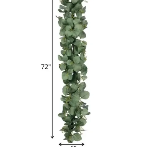 Arrangements & Greenery-Kirkland's Home Seeded Silver Dollar Eucalyptus Garland Green