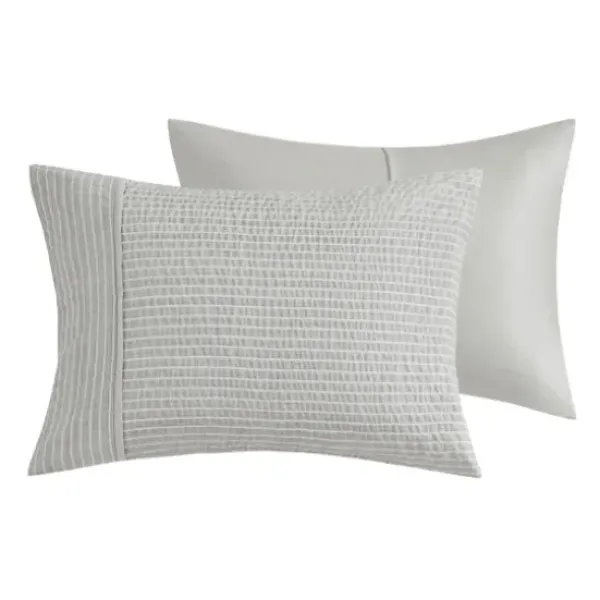 Comforters-Kirkland's Home Seersucker 3-Pc. Cali King Comforter Set Gray