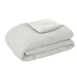 Comforters-Kirkland's Home Seersucker 3-Pc. Cali King Comforter Set Gray