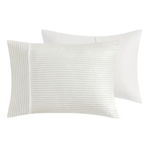 Comforters-Kirkland's Home Seersucker 3-Pc. Full/Queen Comforter Set Ivory
