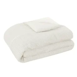 Comforters-Kirkland's Home Seersucker 3-Pc. Full/Queen Comforter Set Ivory