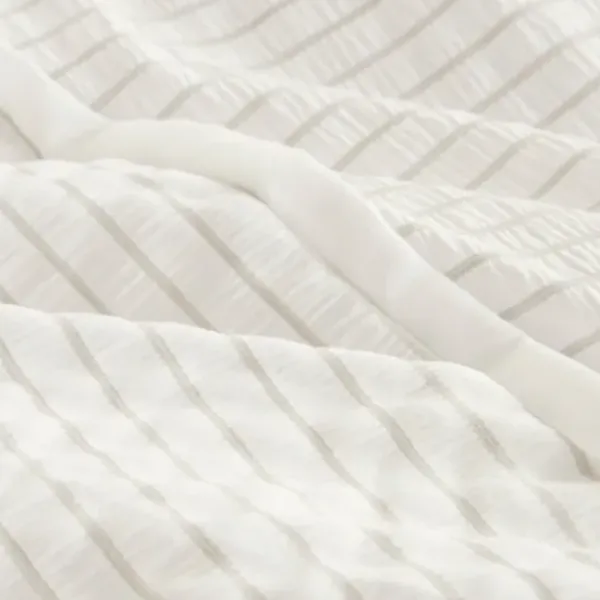 Comforters-Kirkland's Home Seersucker 3-Pc. Full/Queen Comforter Set Ivory