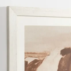 Framed Art-Kirkland's Home Sepia Horse On Linen Framed Art Print Tan/Brown