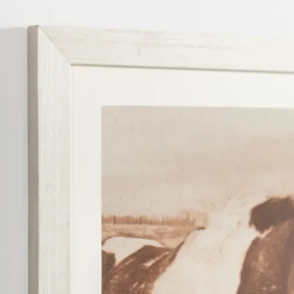 Framed Art-Kirkland's Home Sepia Horse On Linen Framed Art Print Tan/Brown