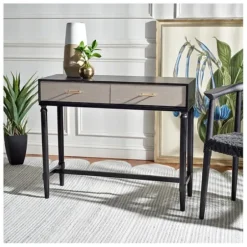 Console Tables-Kirkland's Home Serena 2-Drawer Console Table Black