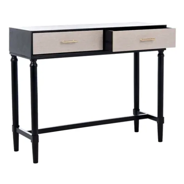 Console Tables-Kirkland's Home Serena 2-Drawer Console Table Black