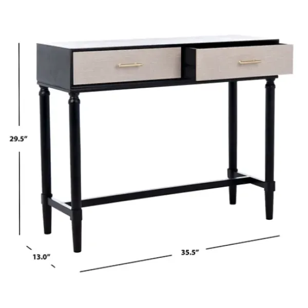 Console Tables-Kirkland's Home Serena 2-Drawer Console Table Black