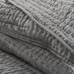 Bedspreads & Coverlets-Kirkland's Home Serene Quilted 3-Pc. Queen Coverlet Set Gray