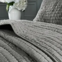 Bedspreads & Coverlets-Kirkland's Home Serene Quilted 3-Pc. Queen Coverlet Set Gray