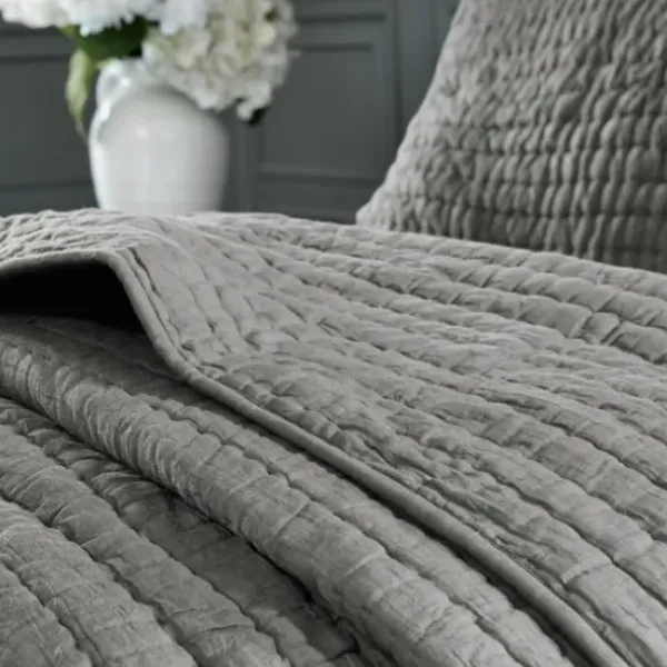 Bedspreads & Coverlets-Kirkland's Home Serene Quilted 3-Pc. Queen Coverlet Set Gray