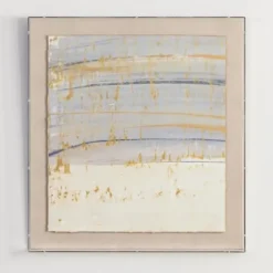 Framed Art-Kirkland's Home Serenity Blue I Shadowbox Art Print Ivory/Blue/Gold