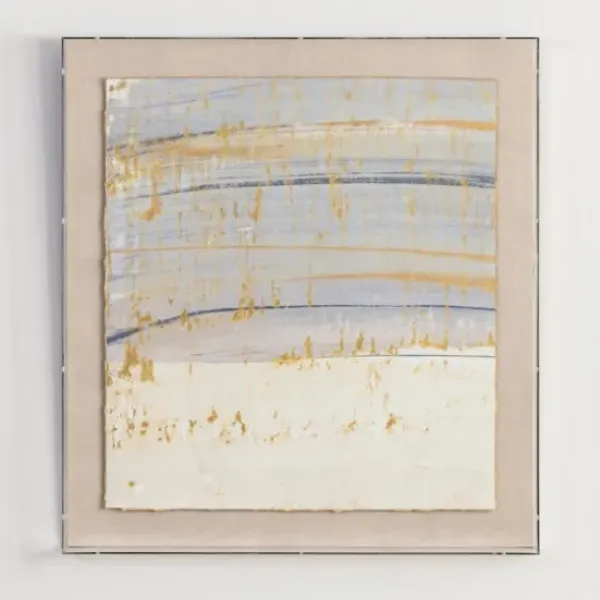 Framed Art-Kirkland's Home Serenity Blue I Shadowbox Art Print Ivory/Blue/Gold