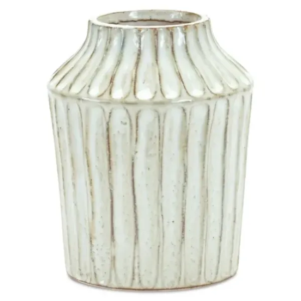 Vases-Kirkland's Home Shabby Chic Ivory Floral Pitcher Vase Ivory/Pink/Green