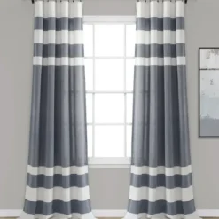 Curtains & Drapes-Kirkland's Home Sheer Birdie Curtain Panel Set, 84 In. Gray