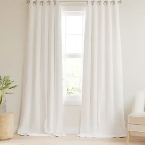 Curtains & Drapes-Kirkland's Home Sheer Blue Botanical Curtain Panel Set, 84 In. White/Blue