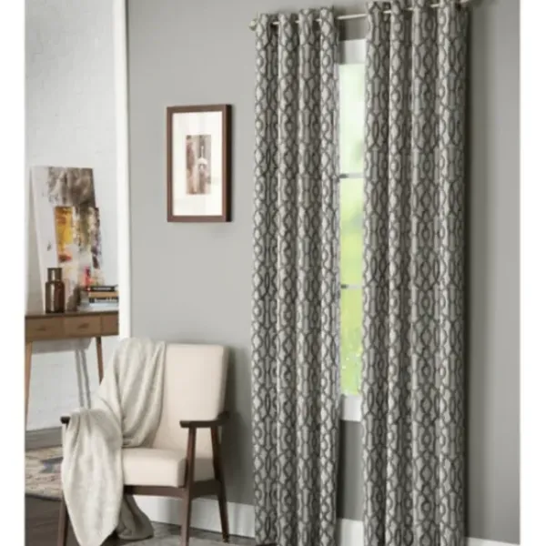 Curtains & Drapes-Kirkland's Home Sheer Botanical Curtain Panel Set, 95 In. White