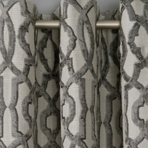 Curtains & Drapes-Kirkland's Home Sheer Botanical Curtain Panel Set, 95 In. White
