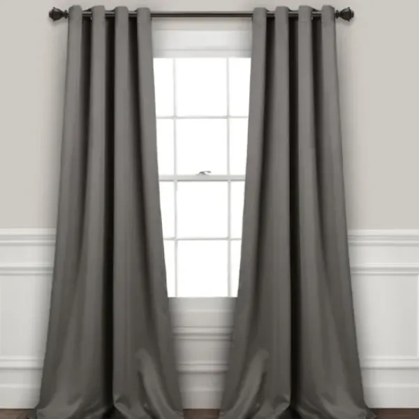 Curtains & Drapes-Kirkland's Home Sheer Dark Linen Curtain Panel, 108 In. Gray