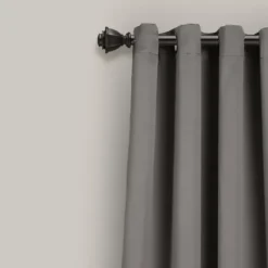Curtains & Drapes-Kirkland's Home Sheer Dark Linen Curtain Panel, 108 In. Gray