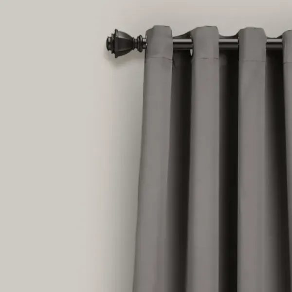 Curtains & Drapes-Kirkland's Home Sheer Dark Linen Curtain Panel, 108 In. Gray
