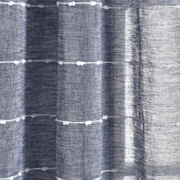 Curtains & Drapes-Kirkland's Home Sheer Navy Textured Curtain Panel Set, 84 In. Blue