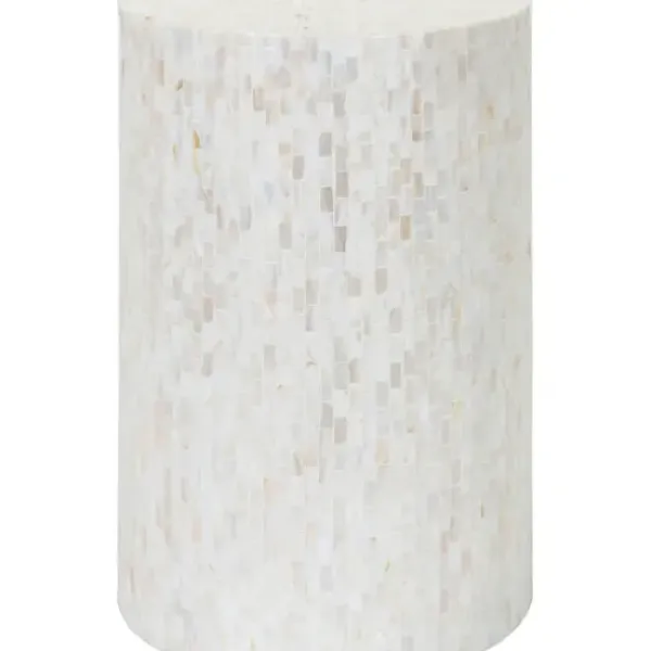 Accent & End Tables-Kirkland's Home Shell Cylinder Frame Accent Table White