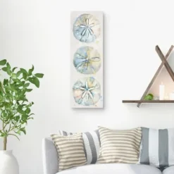 Canvas Art-Kirkland's Home Shell Panel Ii Giclee Canvas Art Print Blue/White