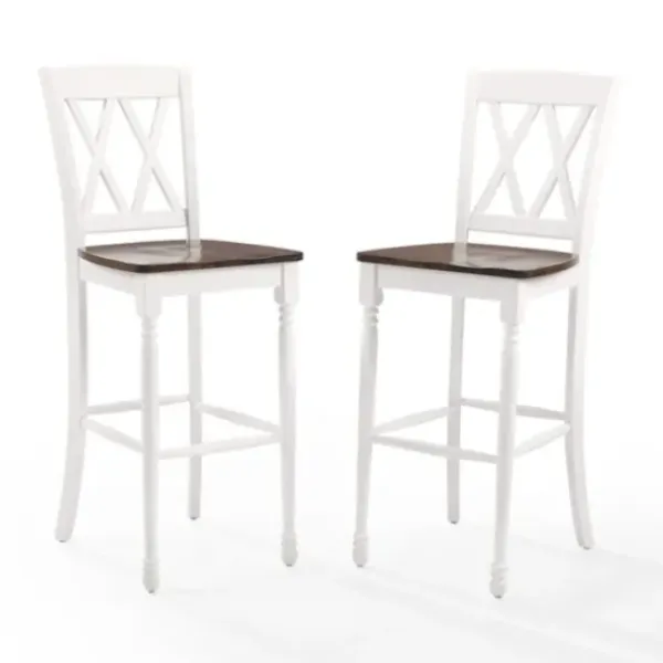 Bar Stools & Counter Height Stools-Kirkland's Home Shelly Classic Bar Stools, Set Of 2 White