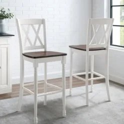 Bar Stools & Counter Height Stools-Kirkland's Home Shelly Classic Bar Stools, Set Of 2 White