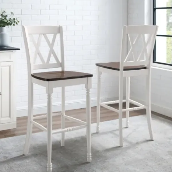 Bar Stools & Counter Height Stools-Kirkland's Home Shelly Classic Bar Stools, Set Of 2 White
