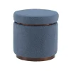 Benches & Ottomans-Kirkland's Home Sherpa Upholstered Storage Ottoman Blue