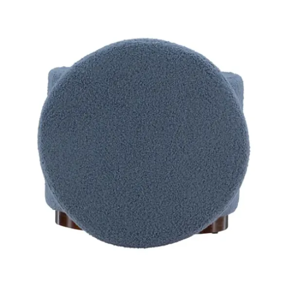 Benches & Ottomans-Kirkland's Home Sherpa Upholstered Storage Ottoman Blue