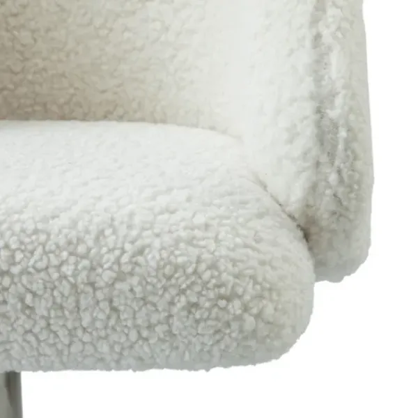 Office Furniture-Kirkland's Home Sherpa Upholstered Swivel Office Chair White