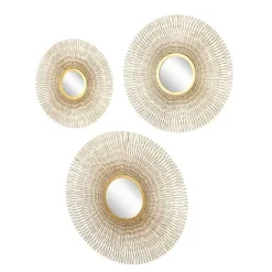 Wall Plaques-Kirkland's Home Shining Golden Sunburst 3-Pc. Wall Mirror Set