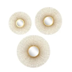 Wall Plaques-Kirkland's Home Shining Golden Sunburst 3-Pc. Wall Mirror Set